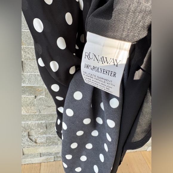 Runaway the Label Black and White Polka Dot Maxi Dress Valentines Day Dress S - Picture 16 of 16
